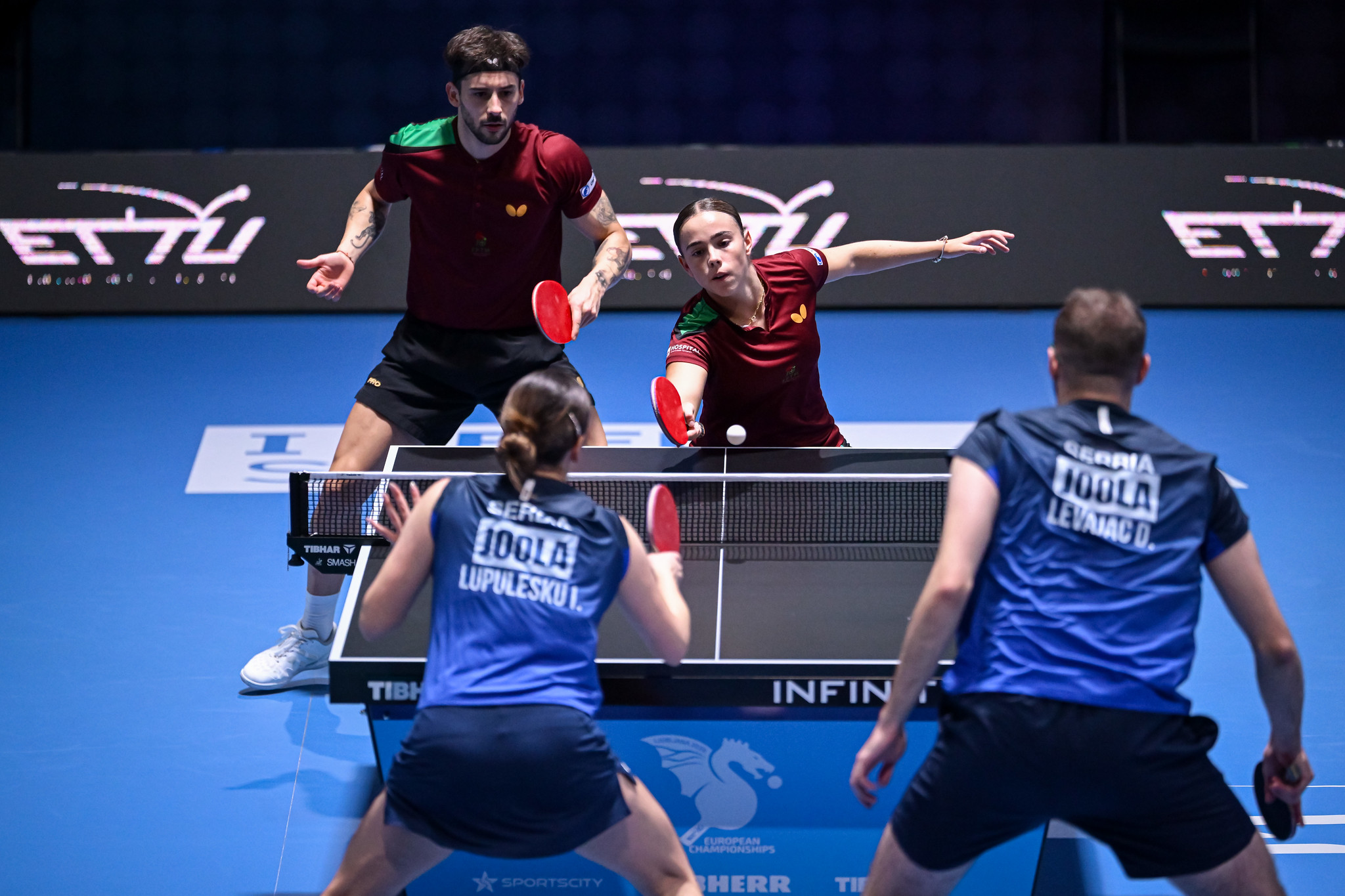 Portugal secures three doubles victories at the Table Tennis European Championships